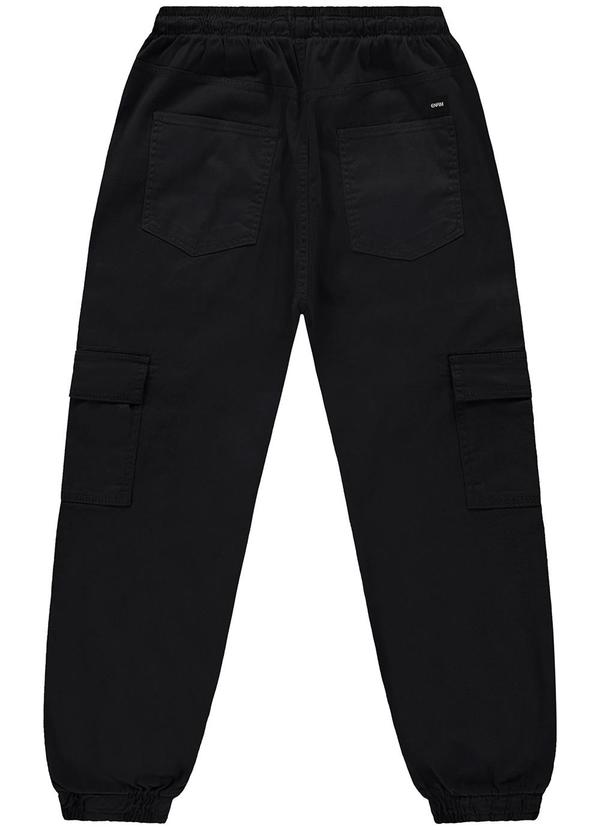 Enfim - Calça Preto Jogger Cargo em Sarja 2