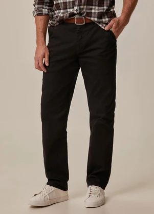 Malwee - Calça Reta em Sarja Stretch Preto - MALWEE