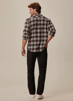 Malwee - Calça Reta em Sarja Stretch Preto - MALWEE
