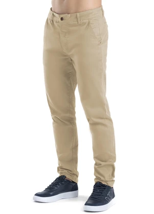 Biogás - Calça Sarja Bege com Elastano Bege - BIOGÁS