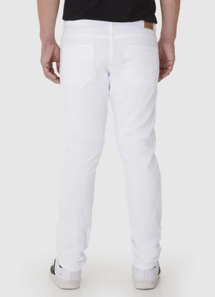 Malwee - Calça Slim em Sarja Masculina Branco - MALWEE