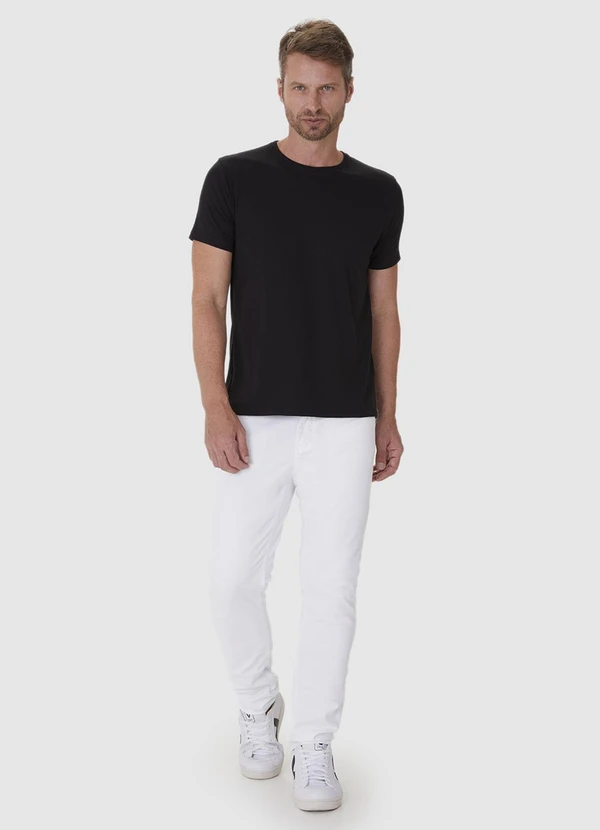 Malwee - Calça Slim em Sarja Masculina Branco 4