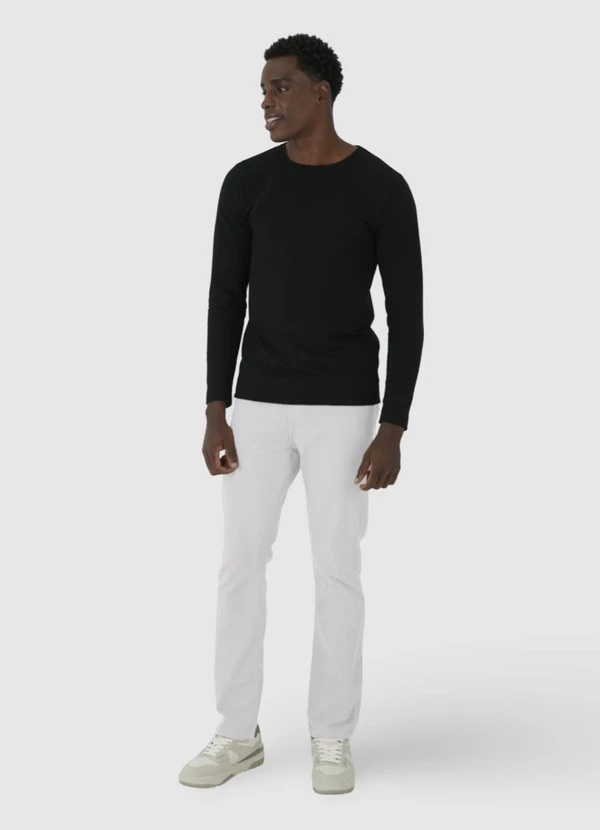 Malwee - Calça Slim em Sarja Masculina Branco 5