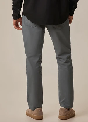 Malwee - Calça Small Slim em Sarja Cinza Chumbo - MALWEE