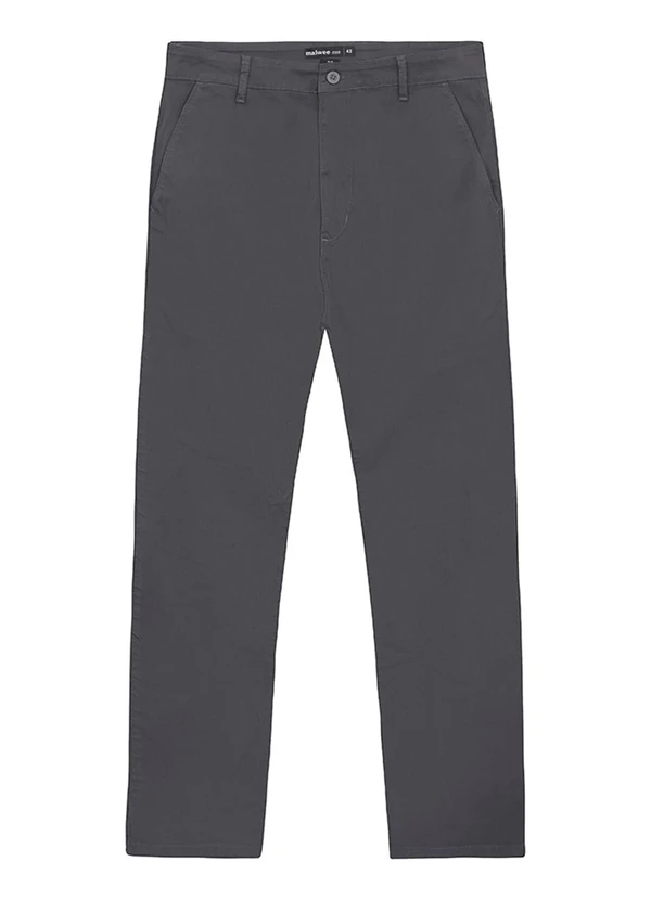 Malwee - Calça Small Slim em Sarja Cinza Escuro
