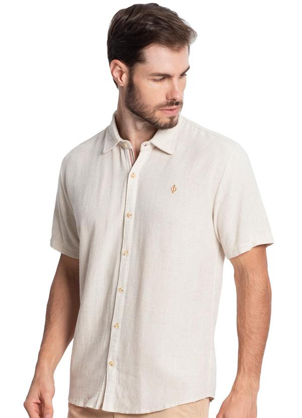 Diametro - Camisa Linho Masculina Bege
