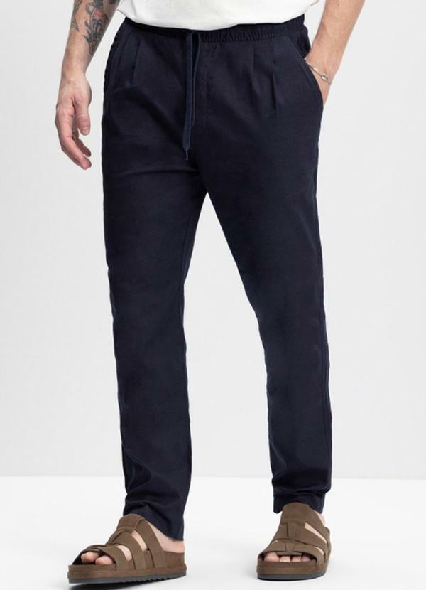 Essendi - Calça Masculina em Linho Azul