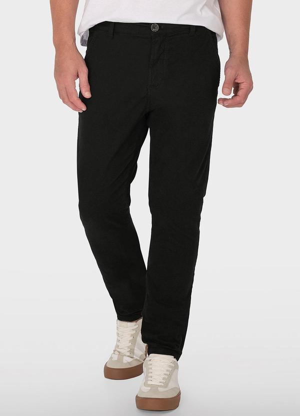 Malwee - Calça Preta Chino em Sarja
