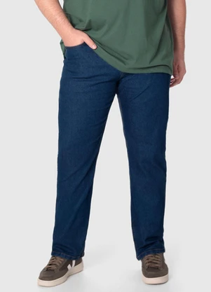 Malwee - Calça Reta Jeans Estonado Plus Azul - MALWEE