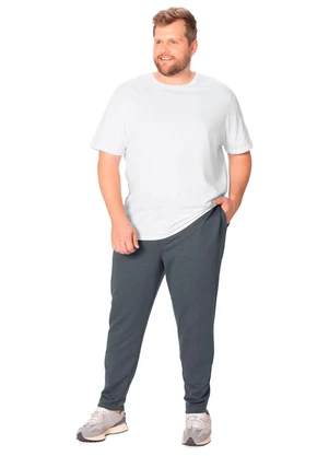 Malwee - Calça Slim em Moeltinho Plus Cinza Chumbo - MALWEE