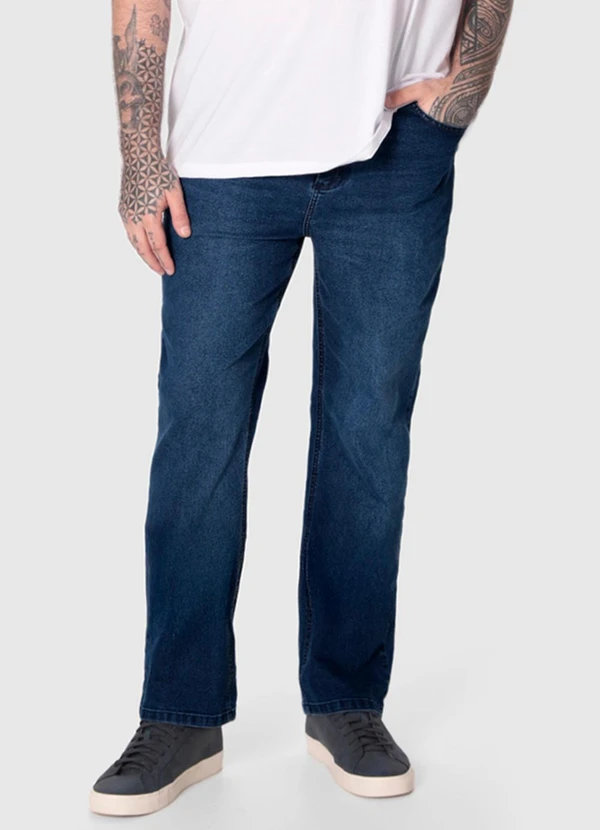 Malwee - Calça Slim Jeans Estonada Plus Azul