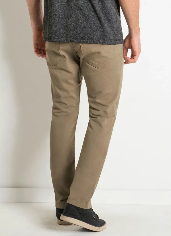 Actual - Calça Actual Bege com Bolsos 2