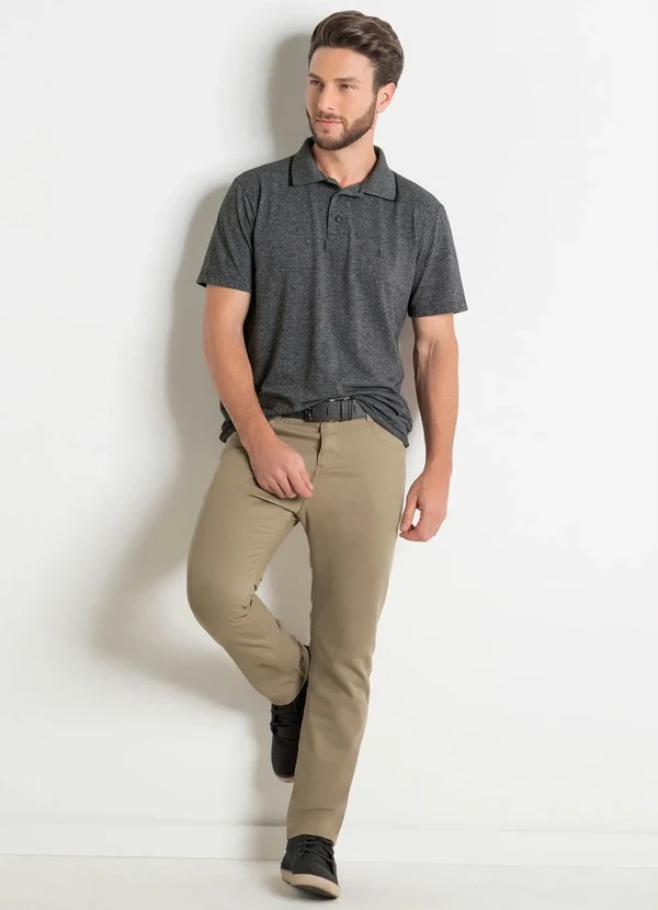 Actual - Calça Actual Bege com Bolsos 3