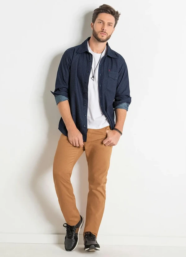 Actual - Calça Actual Caramelo com Bolsos 3