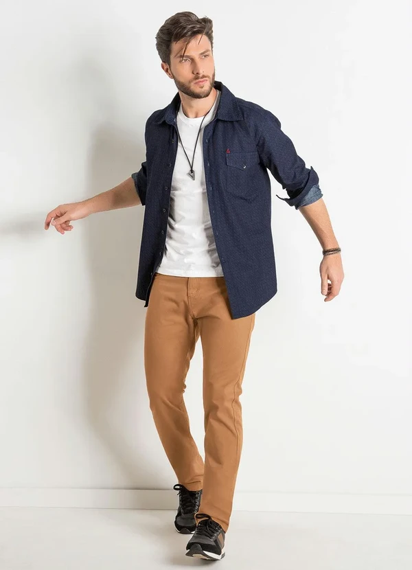 Actual - Calça Actual Caramelo com Bolsos 4