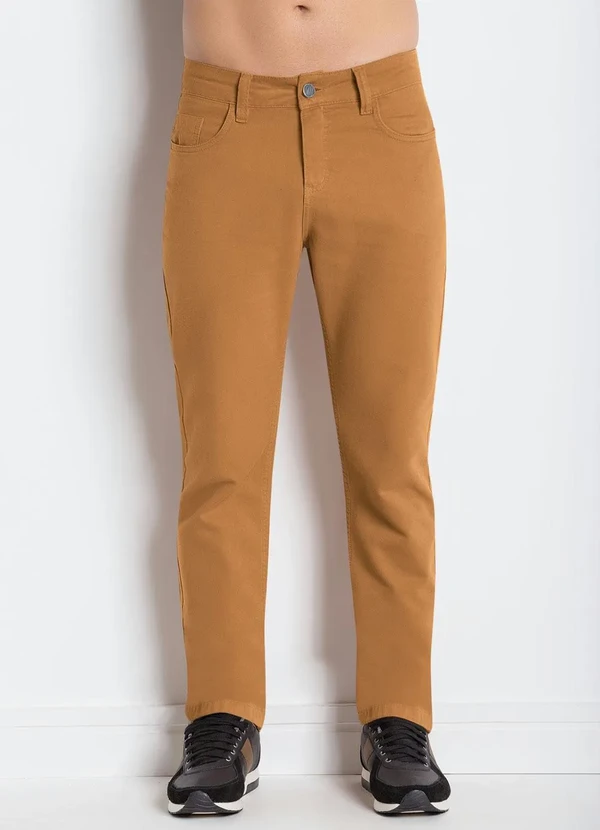 Actual - Calça Actual Caramelo com Bolsos 8