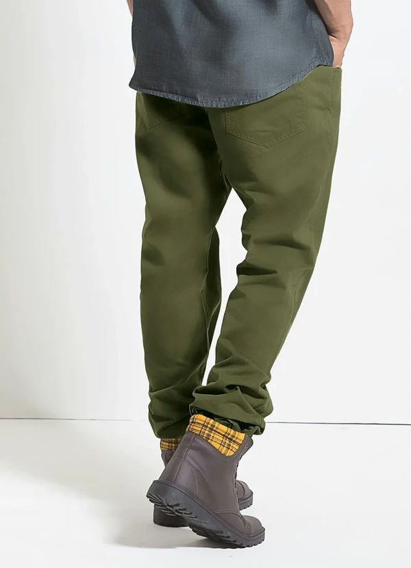 Actual - Calça Actual Verde Militar com Bolsos 2