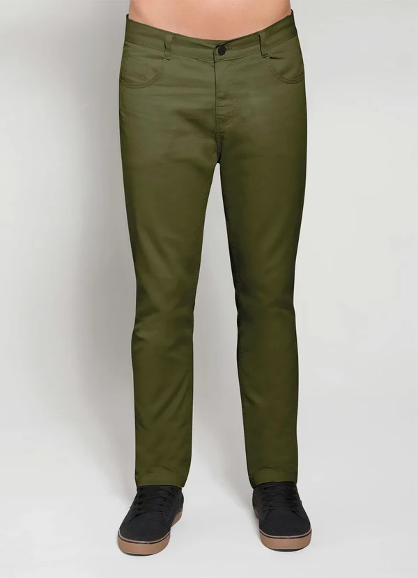 Actual - Calça Actual Verde Militar com Bolsos 5