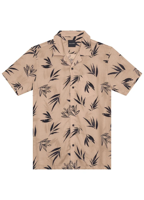 Malwee - Camisa Bege Regular Tropical