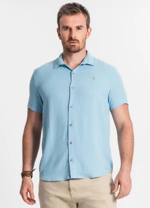 Diametro - Camisa de Linho Strong Masculina Azul - DIAMETRO