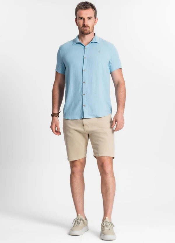 Diametro - Camisa de Linho Strong Masculina Azul 3