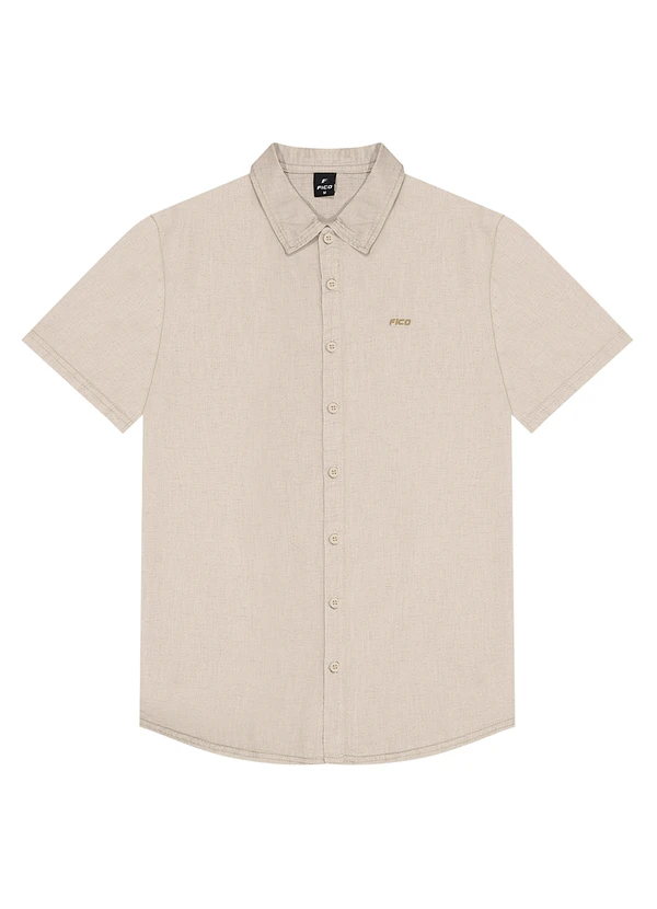 Fico - Camisa de Mangas Curtas com Linho Branco
