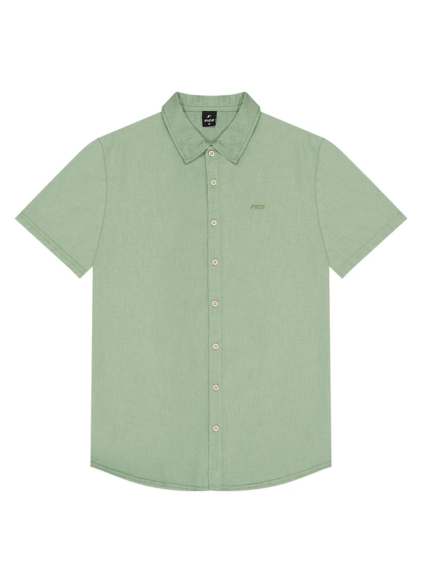 Fico - Camisa de Mangas Curtas com Linho Verde 3