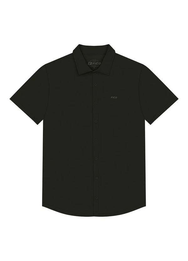 Fico - Camisa de Mangas Curtas Masculina em Malha Preto 3