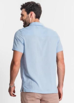 Diametro - Camisa em Viscolinho Masculina Azul - DIAMETRO