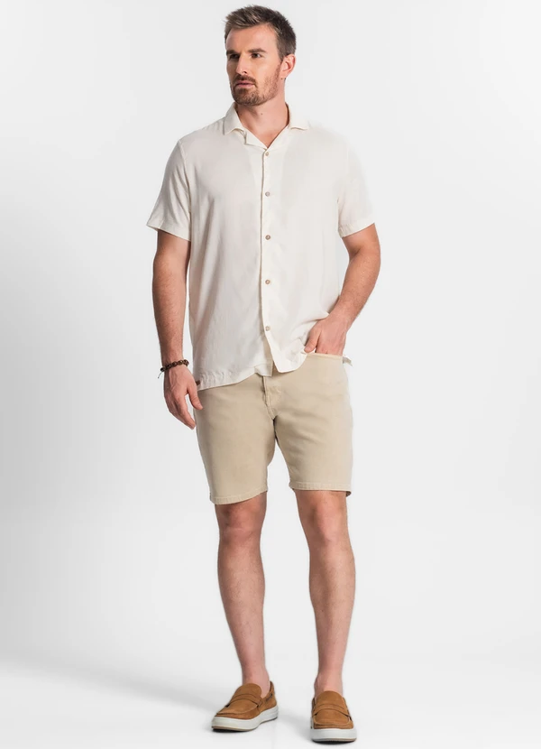 Diametro - Camisa em Viscolinho Masculina Bege 4