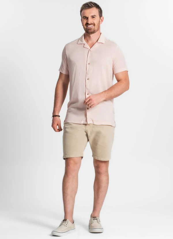 Diametro - Camisa em Viscolinho Masculina Rosa 3