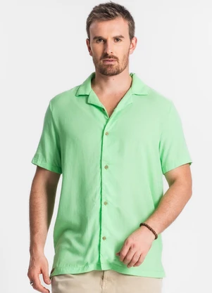 Diametro - Camisa em Viscolinho Masculina Verde - DIAMETRO