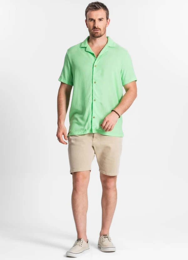 Diametro - Camisa em Viscolinho Masculina Verde 3