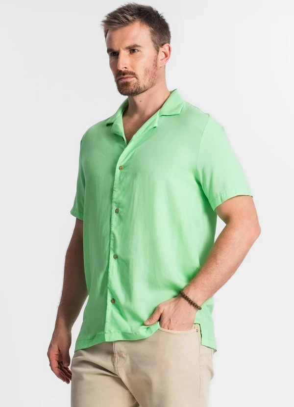Diametro - Camisa em Viscolinho Masculina Verde 4