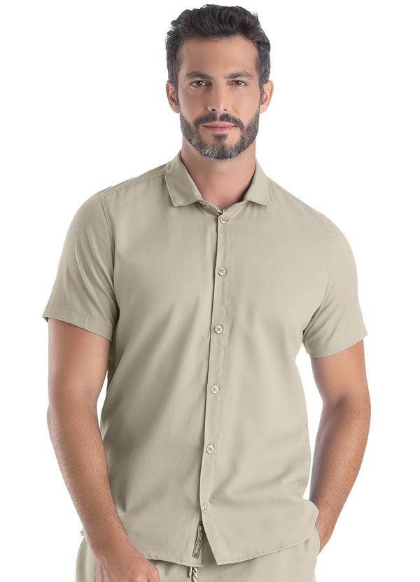 Biogás - Camisa M/C Viscolinho Bege
