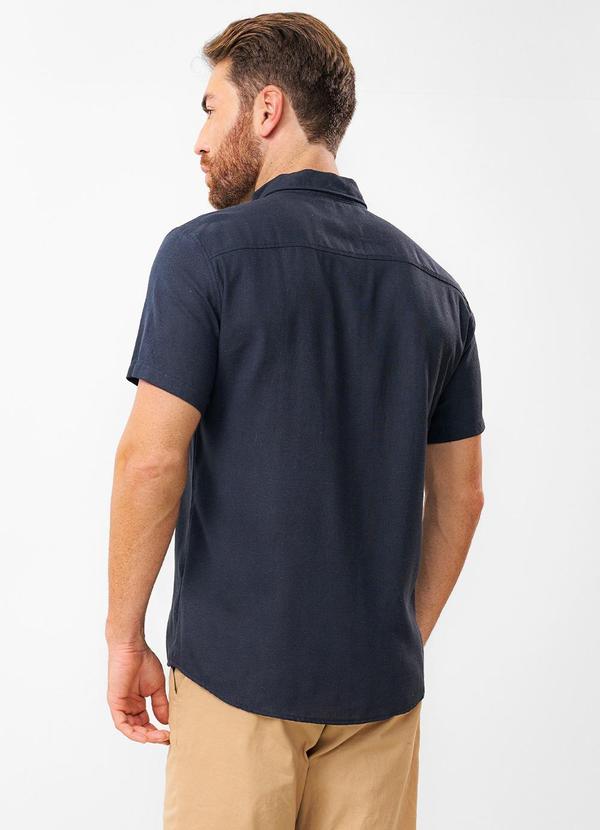 Diametro - Camisa Masculina em Linho Azul 2