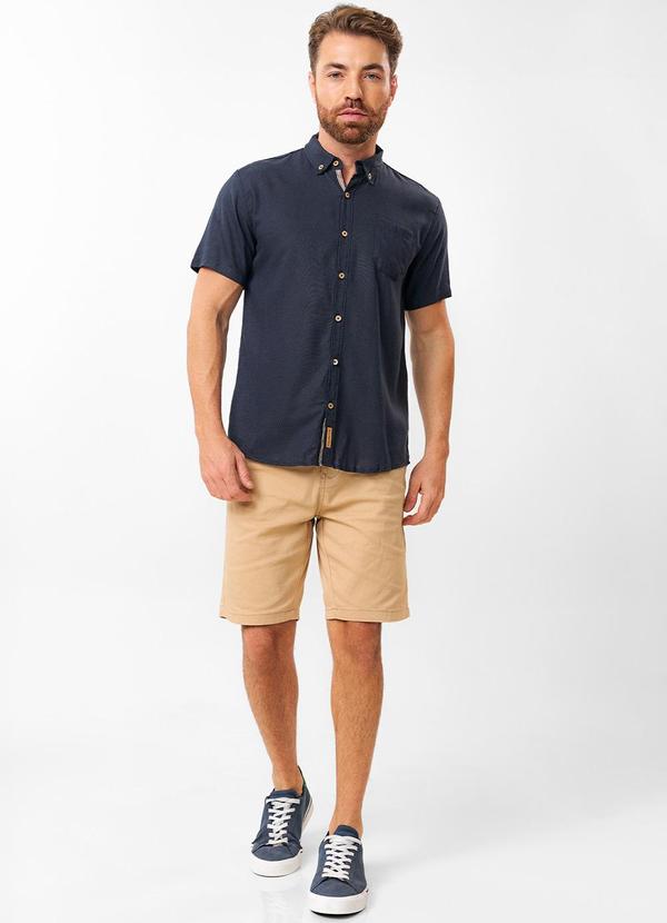 Diametro - Camisa Masculina em Linho Azul 3