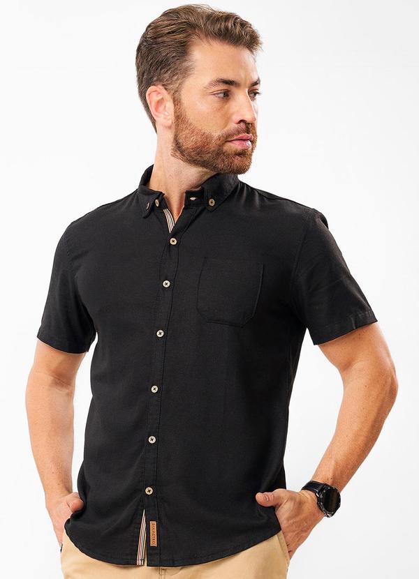 Diametro - Camisa Masculina em Linho Preto