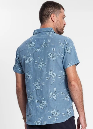 Diametro - Camisa Masculina em Tricoline Azul - DIAMETRO