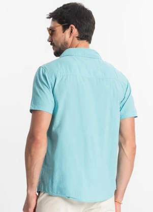 Diametro - Camisa Masculina em Tricoline Azul - DIAMETRO