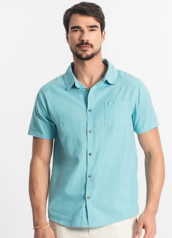 Diametro - Camisa Masculina em Tricoline Azul