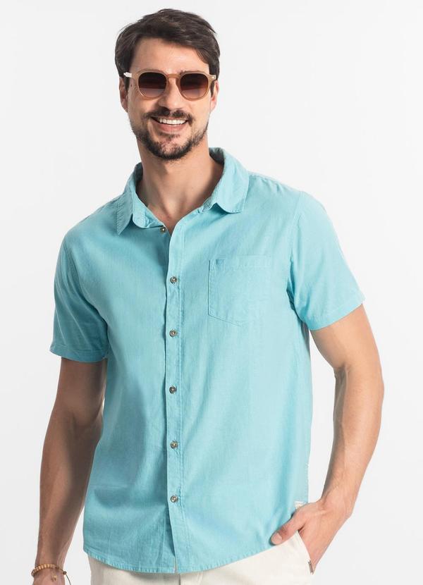 Diametro - Camisa Masculina em Tricoline Azul 4