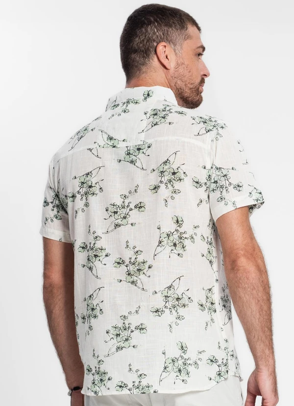 Diametro - Camisa Masculina em Tricoline Bege 2