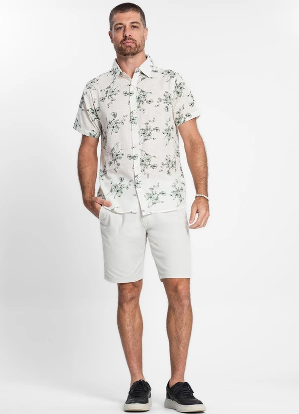 Diametro - Camisa Masculina em Tricoline Bege 3