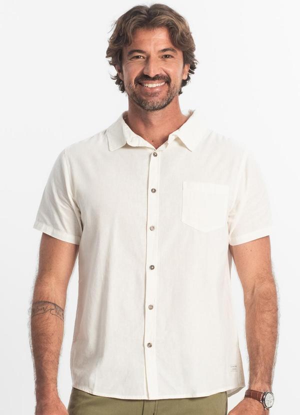 Diametro - Camisa Masculina em Tricoline Bege