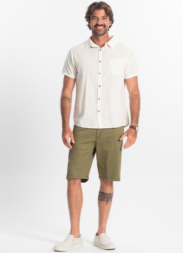 Diametro - Camisa Masculina em Tricoline Bege 2