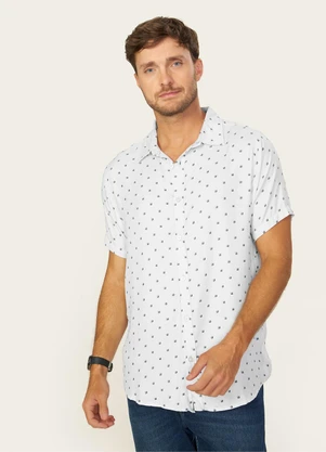 Diametro - Camisa Masculina em Viscose Branco - DIAMETRO