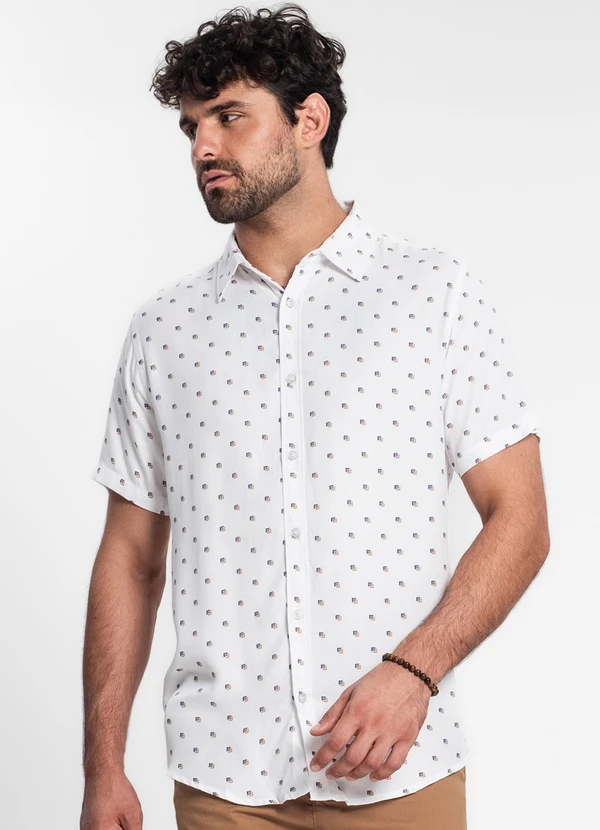 Diametro - Camisa Masculina em Viscose Branco