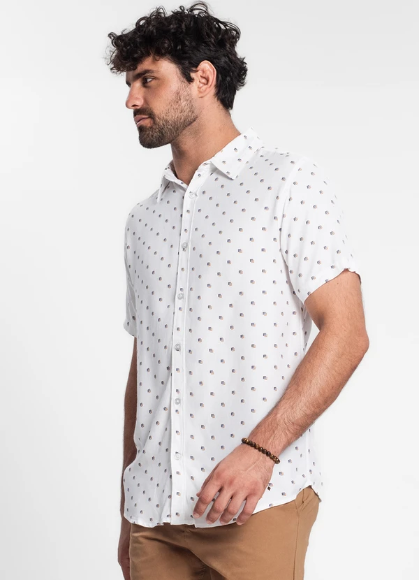 Diametro - Camisa Masculina em Viscose Branco 4