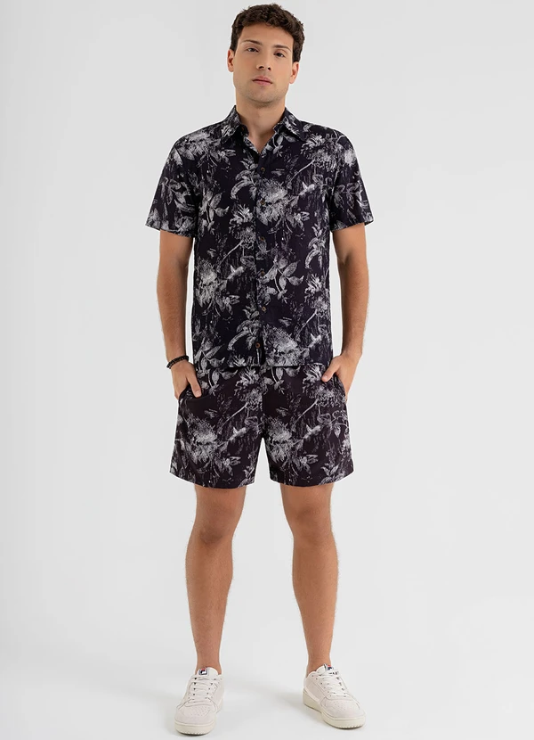 The Philippines - Camisa Masculina em Viscose Preto 3